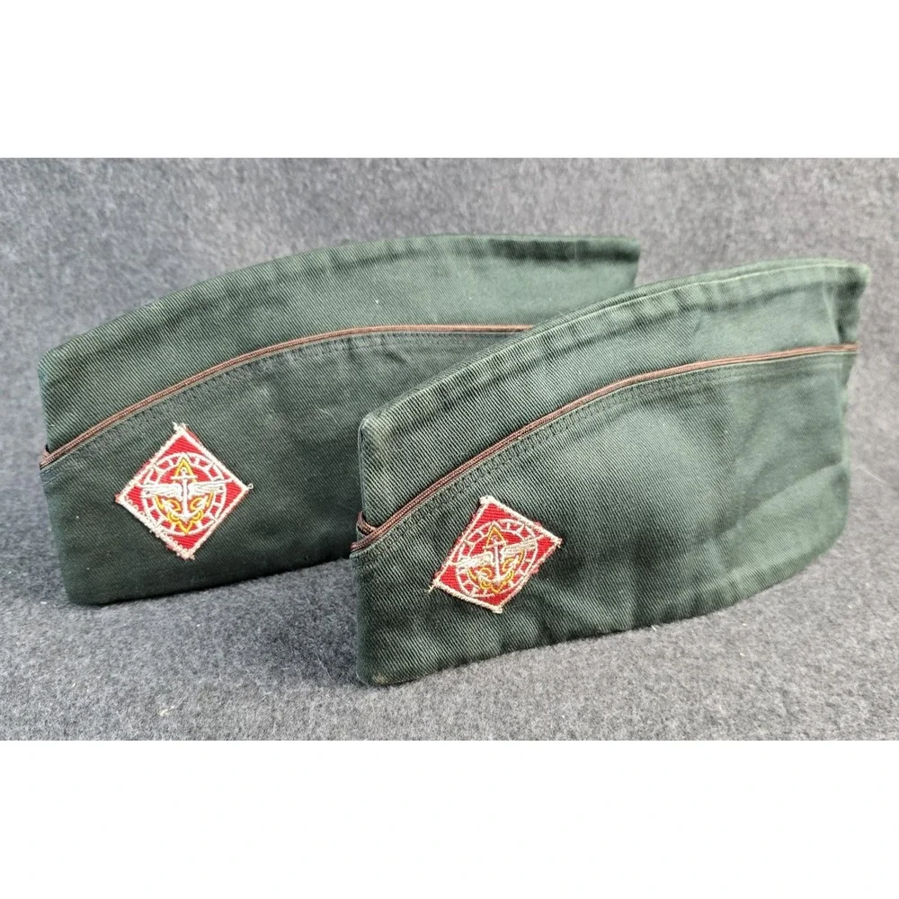 2 - Vintage Explorers Sanforized Garrison Hat LARGE Size Boy Scouts BSA